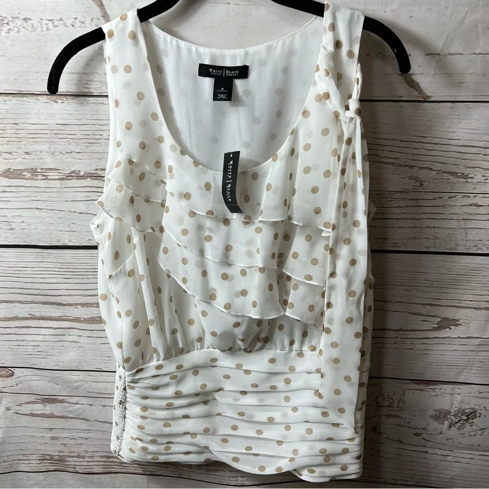 Nwt Whbm Julia’s Dot Date Top